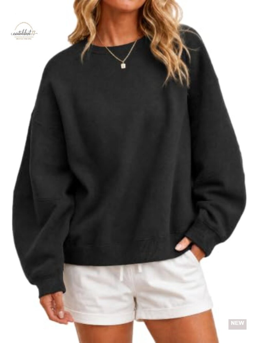 Oversized Crewneck Sweatshirt Casual Lounge Fleece Pullover